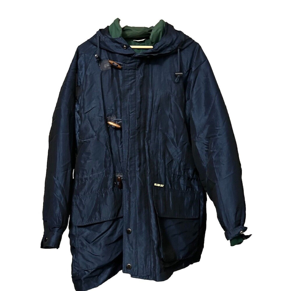 Billion Bay Men's Vintage Three in One Blue Large Hooded Jacket Removal Lining